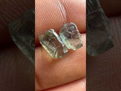 Green sapphires NH 4.90 cts / 2 pcs